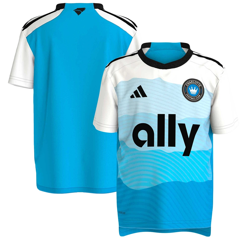 Maillot de l'équipe AEROREADY Adidas Bleu Charlotte FC 2024 pour tout-petit