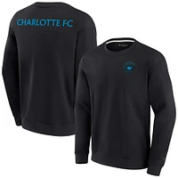 Unisex Fanatics Black Charlotte FC Super Soft Pullover Crew Sweatshirt