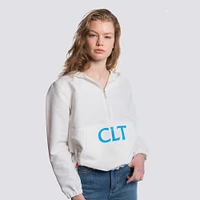 Veste à capuche demi-zip Paige blanche Lusso pour femme Charlotte FC