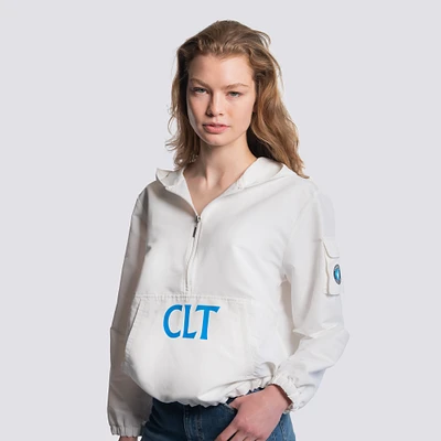 Veste à capuche demi-zip Paige blanche Lusso pour femme Charlotte FC
