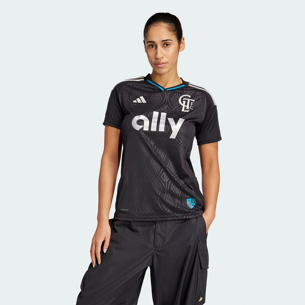 Women's adidas  Black Charlotte FC 2025 Fortress Kit Replica Jersey