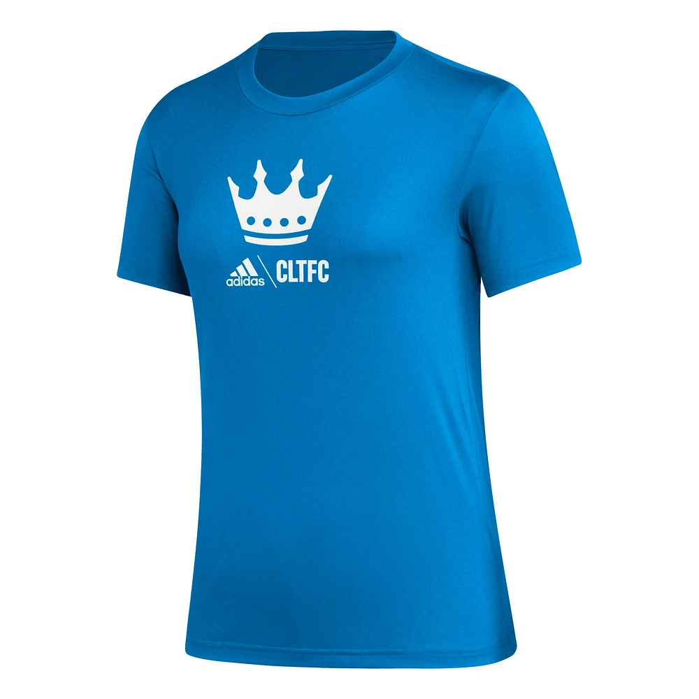 Women's adidas Blue Charlotte FC AEROREADY Club Icon T-Shirt