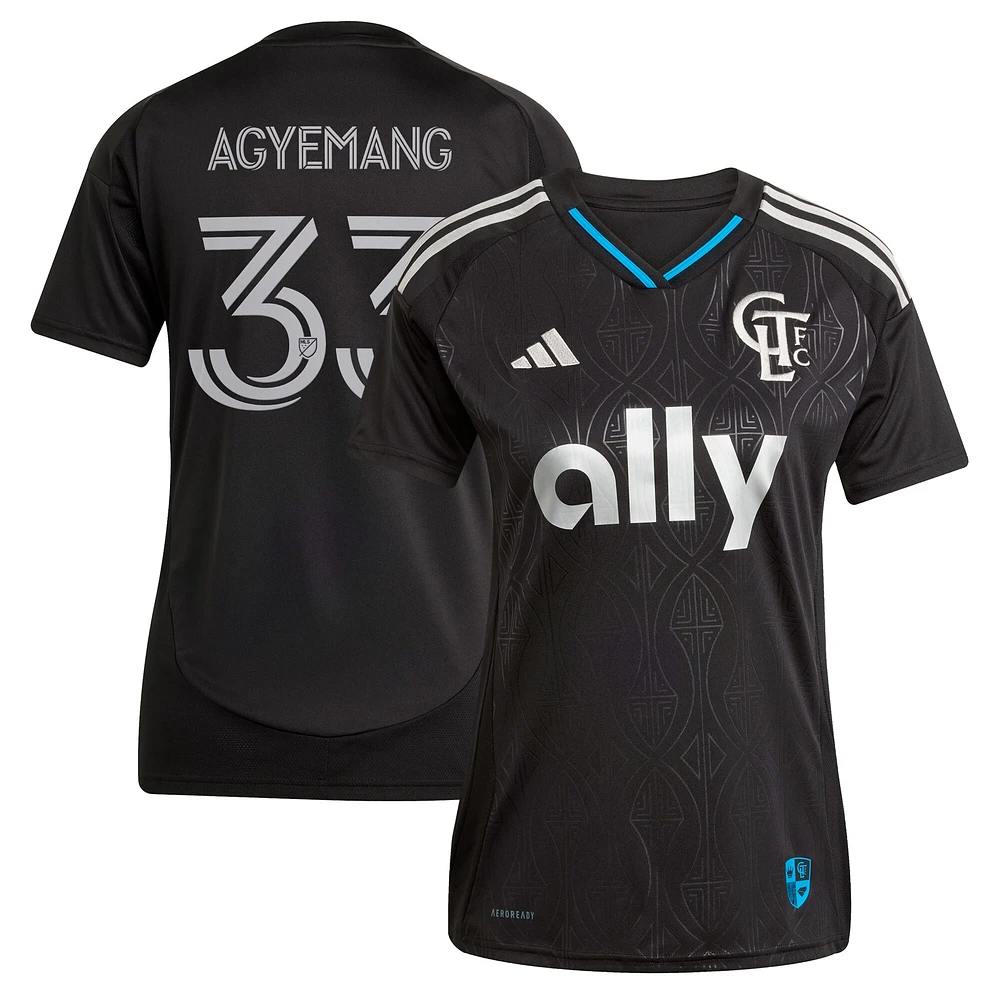 Women's adidas Patrick Agyemang Black Charlotte FC 2025 Fortress Kit Replica Player Jersey