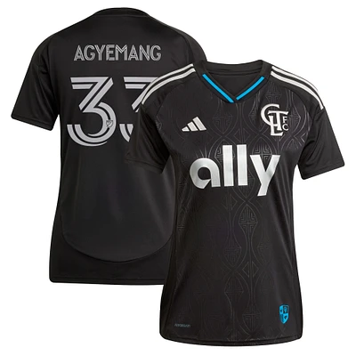 Women's adidas Patrick Agyemang Black Charlotte FC 2025 Fortress Kit Replica Player Jersey