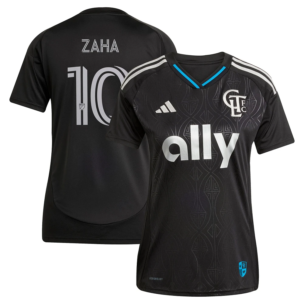 Women's adidas Wilfried Zaha Black Charlotte FC 2025 Fortress Kit Replica Player Jersey