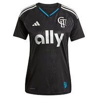 Women's adidas Wilfried Zaha Black Charlotte FC 2025 Fortress Kit Replica Player Jersey