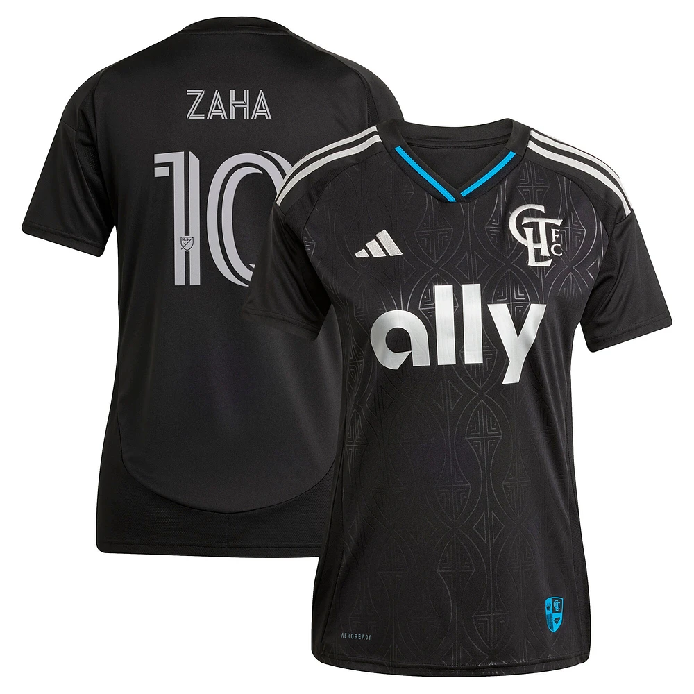 Women's adidas Wilfried Zaha Black Charlotte FC 2025 Fortress Kit Replica Player Jersey