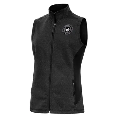 Charlotte FC Antigua Women's Brushed Metallic Logo Course Full-Zip Vest