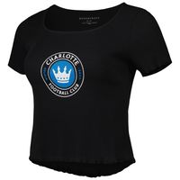 Women's Black Charlotte FC Baby Rib T-Shirt