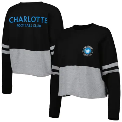 Charlotte FC Women's Cropped Retro Jersey Long Sleeve T-Shirt - Black