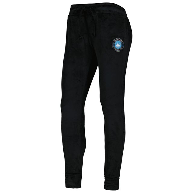 Pantalon à revers en velours Charlotte FC Intermission Concepts Sport pour femmes, noir