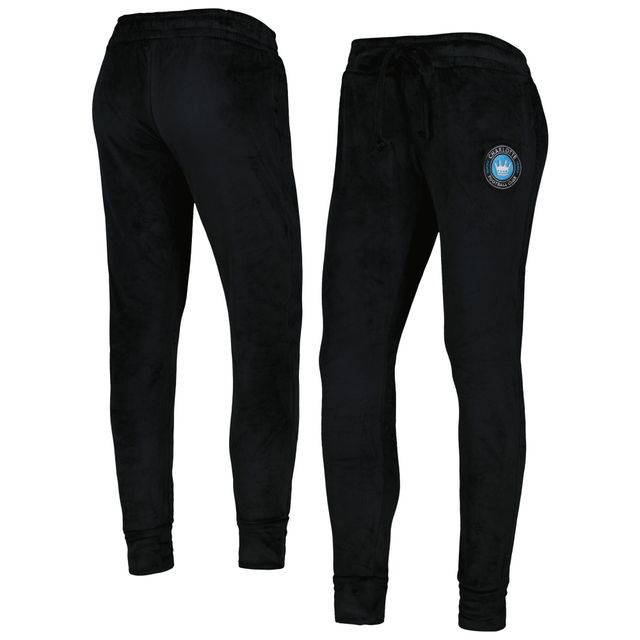 Pantalon à revers en velours Charlotte FC Intermission Concepts Sport pour femmes, noir