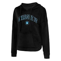 Women's Concepts Sport Black Charlotte FC Intermission Velour Pullover Hoodie