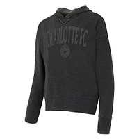 T-shirt à capuche manches longues Concepts Sport Charcoal Charlotte FC Volley pour femmes