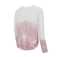 T-shirt à manches longues Charlotte FC Orchard Tie-Dye Concepts Sport rose/blanc pour femmes