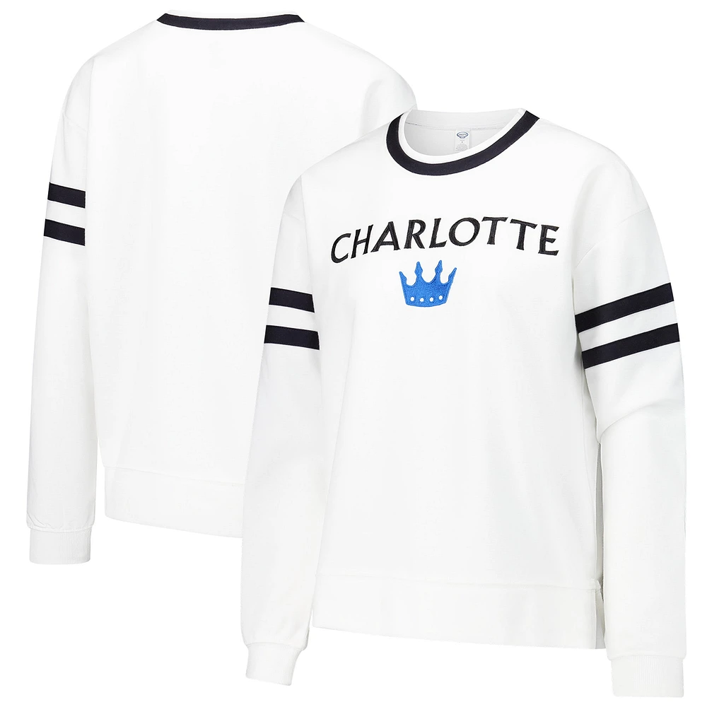 T-shirt à manches longues Charlotte FC Borough pour femme Concepts Sport blanc