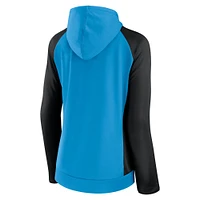 Women's Fanatics Blue/Black Charlotte FC Iconic Raglan Full-Zip Hoodie