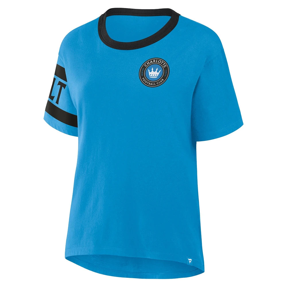 Women's Fanatics  Blue Charlotte FC Defender Pairing Legacy T-Shirt