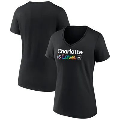 Charlotte FC Fanatics Branded Women's Team City Pride Logo - V-Neck T-Shirt Black