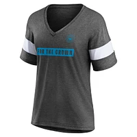 Women's Fanatics Heathered Charcoal Charlotte FC Tri-Blend V-Neck T-Shirt