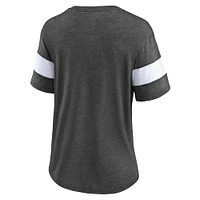 Women's Fanatics Heathered Charcoal Charlotte FC Tri-Blend V-Neck T-Shirt