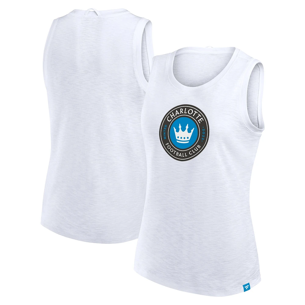 Débardeur de sport Future Fanatics blanc Charlotte FC Slub pour femme