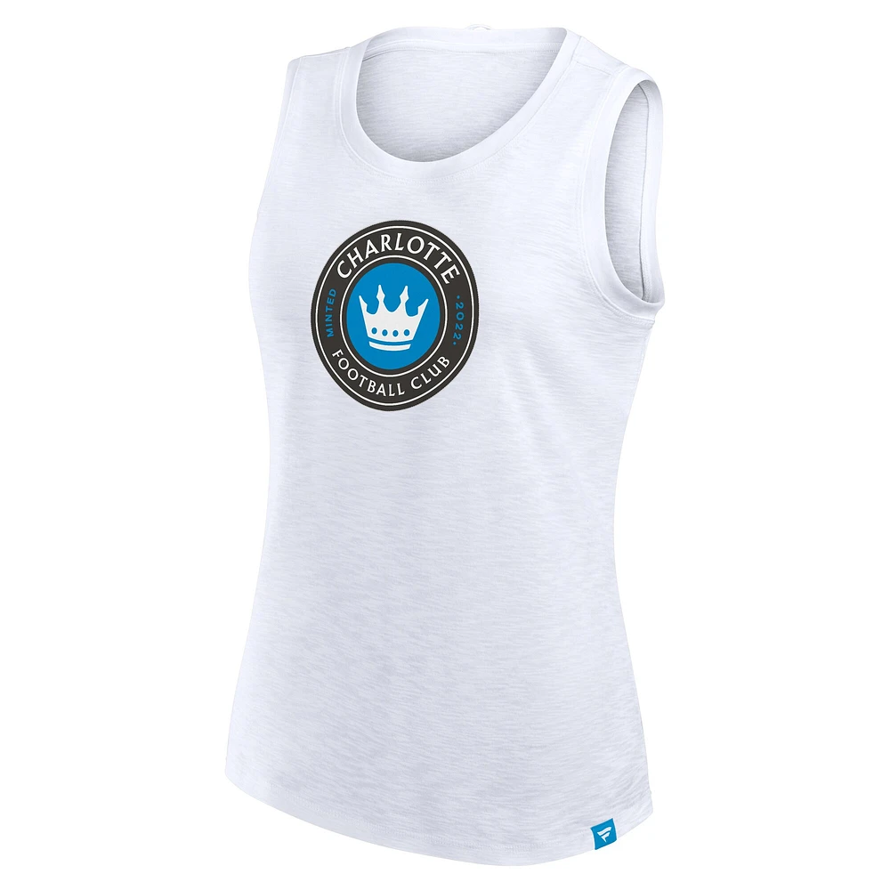 Débardeur de sport Future Fanatics blanc Charlotte FC Slub pour femme