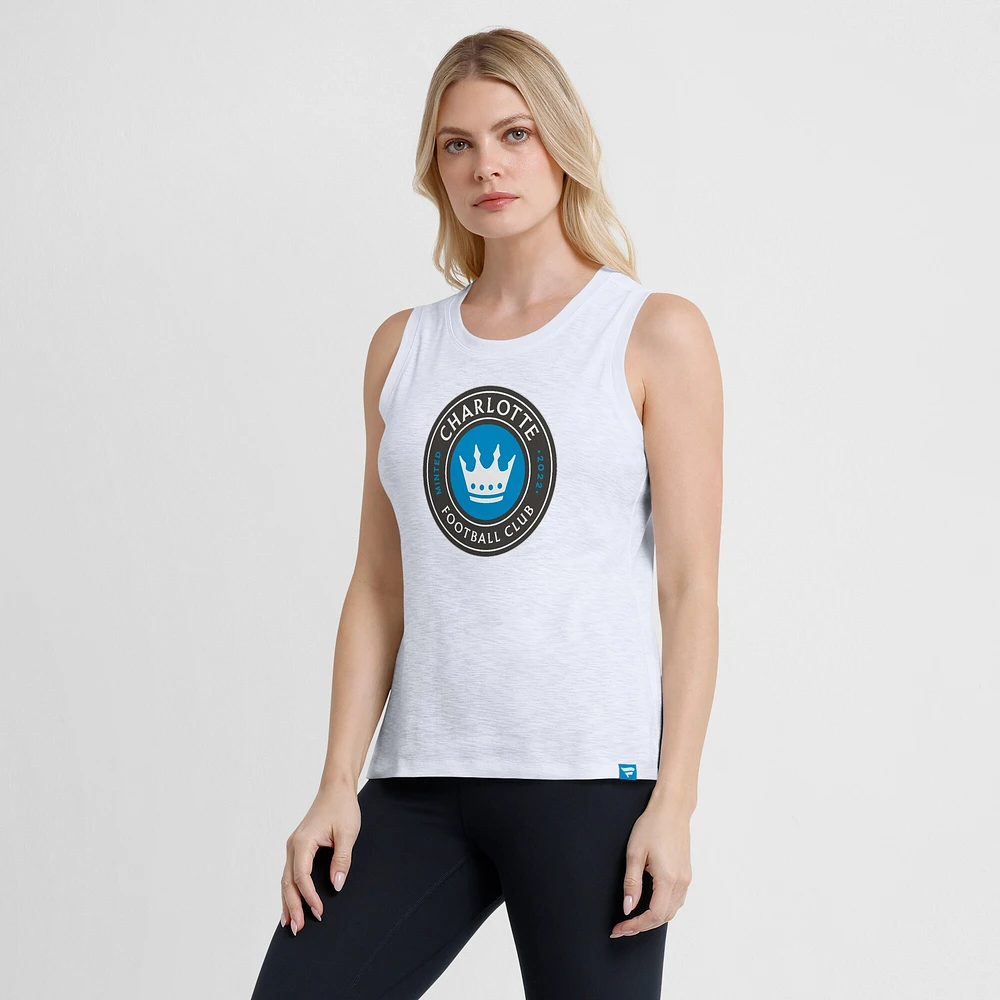 Débardeur de sport Future Fanatics blanc Charlotte FC Slub pour femme