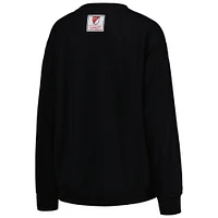 Women's Mitchell & Ness Black Charlotte FC Logo 2.0 Pullover Sweatshirt