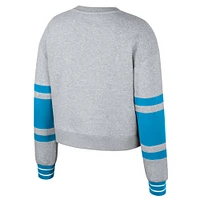 Women's Stadium Essentials Heather Gray Charlotte FC Scrimmage Cropped Pullover Sweatshirt