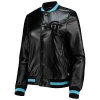 Women's The Wild Collective Black Charlotte FC Full-Snap Bomber Jacket