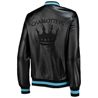 Women's The Wild Collective Black Charlotte FC Full-Snap Bomber Jacket
