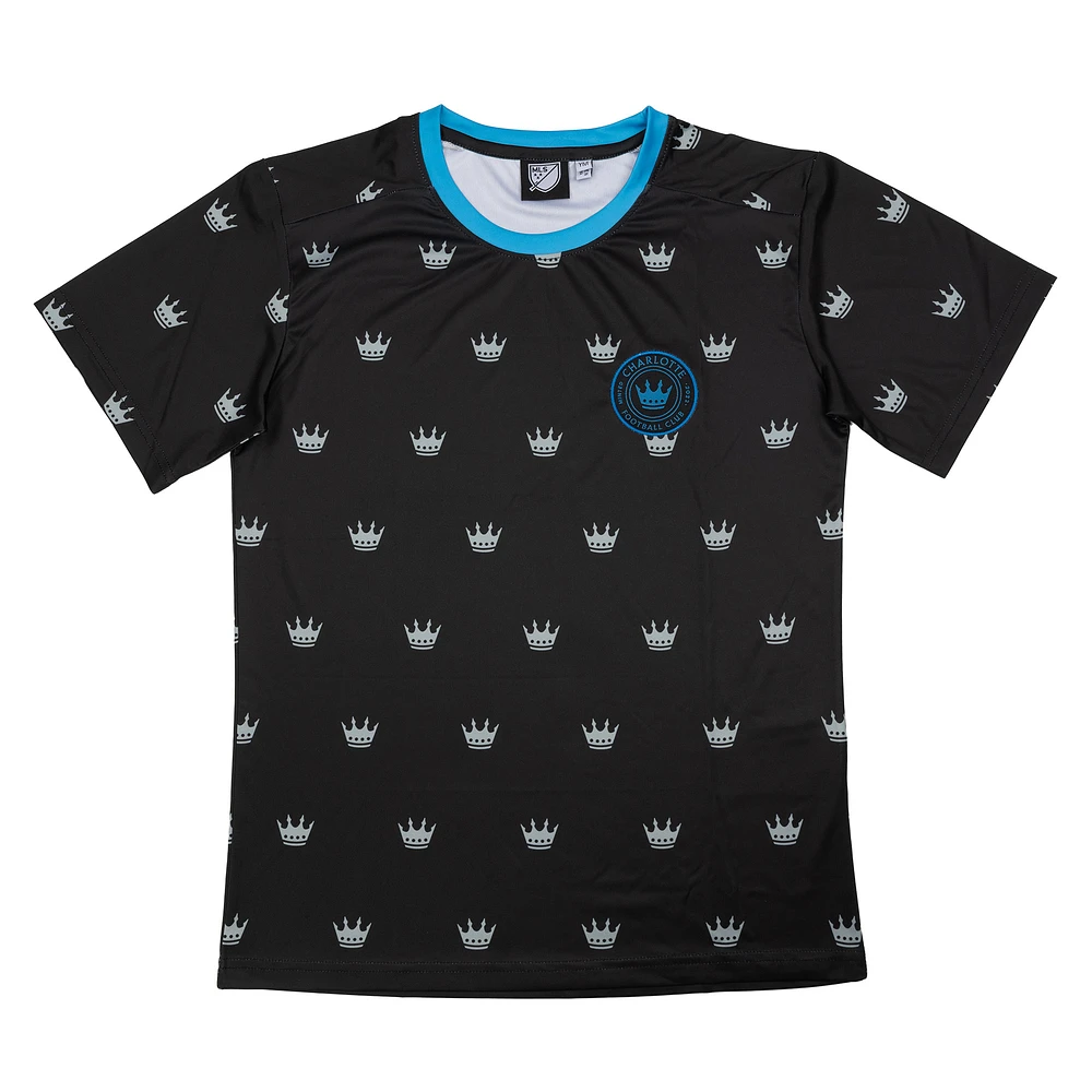 Youth Sport Design Sweden  Black Charlotte FC Starting Lineup Home T-Shirt
