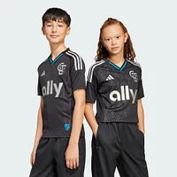 Maillot réplique du kit Fortress 2025 noir de Charlotte FC pour jeunes adidas