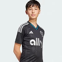 Maillot réplique du kit Fortress 2025 noir de Charlotte FC pour jeunes adidas