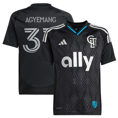 Youth adidas Patrick Agyemang Black Charlotte FC 2025 Fortress Kit Replica Player Jersey