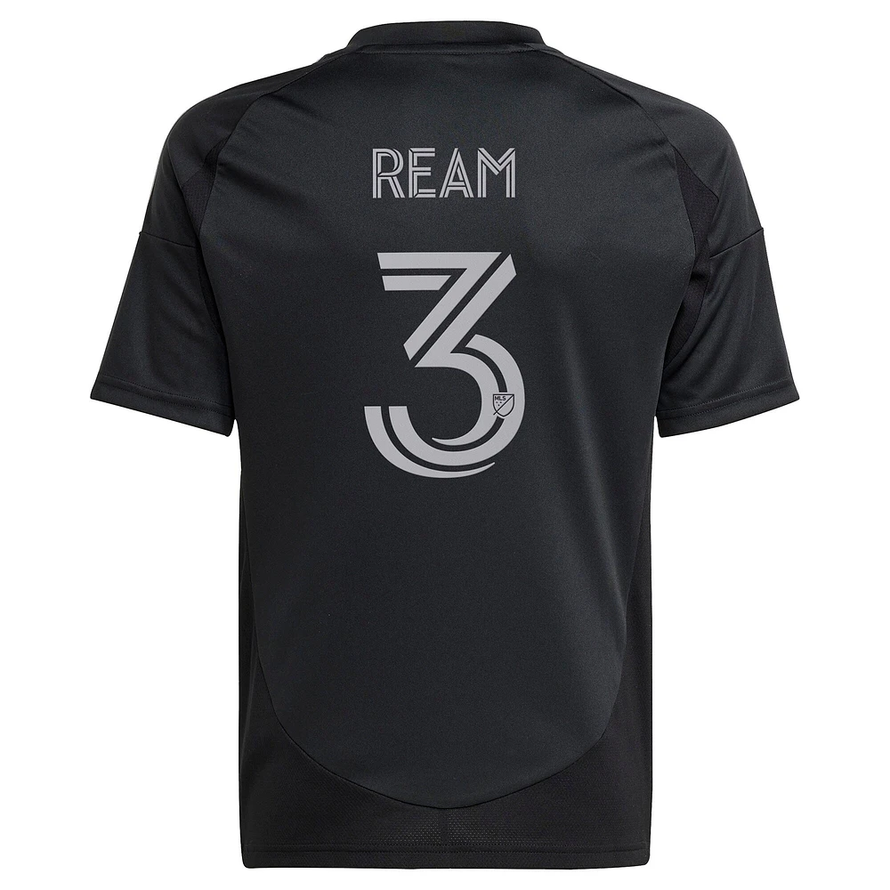 Maillot de joueur réplique du kit Fortress 2025 Charlotte FC noir pour jeunes adidas Tim Ream