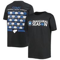 Youth Black Charlotte FC Inaugural Schedule T-Shirt