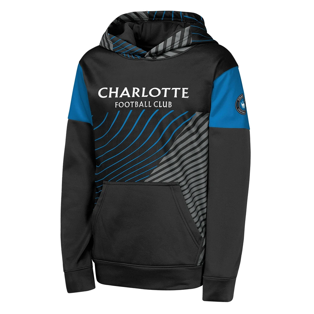 Youth Black Charlotte FC Unbeatable Pullover Hoodie