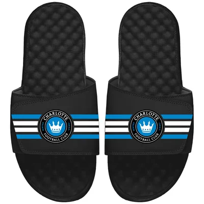 Charlotte FC ISlide Youth Stripes Slide Sandals - Black