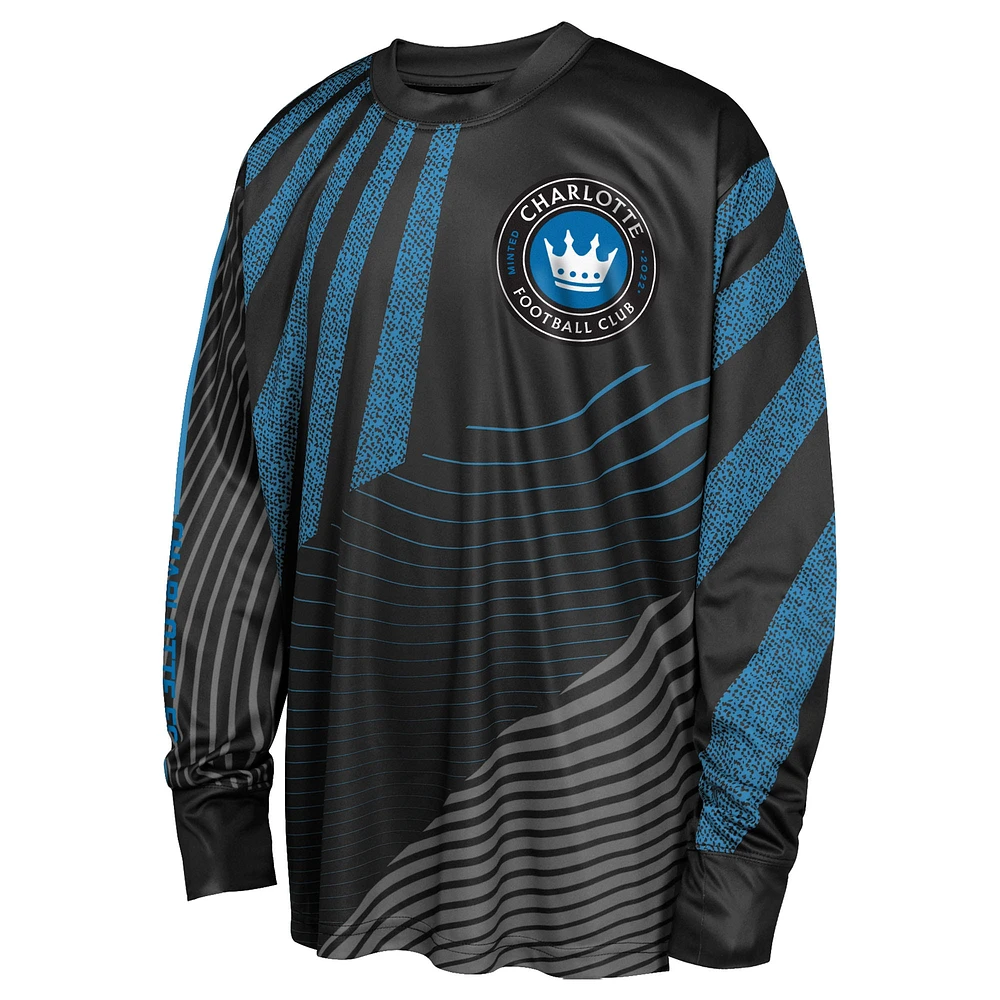 Youth Outerstuff Black Charlotte FC Nifty Netminder Long Sleeve T-Shirt