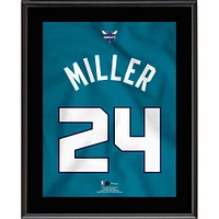 Plaque sublimée en jersey bleu sarcelle #24 des Charlotte Hornets de Brandon Miller 10,5" x 13"