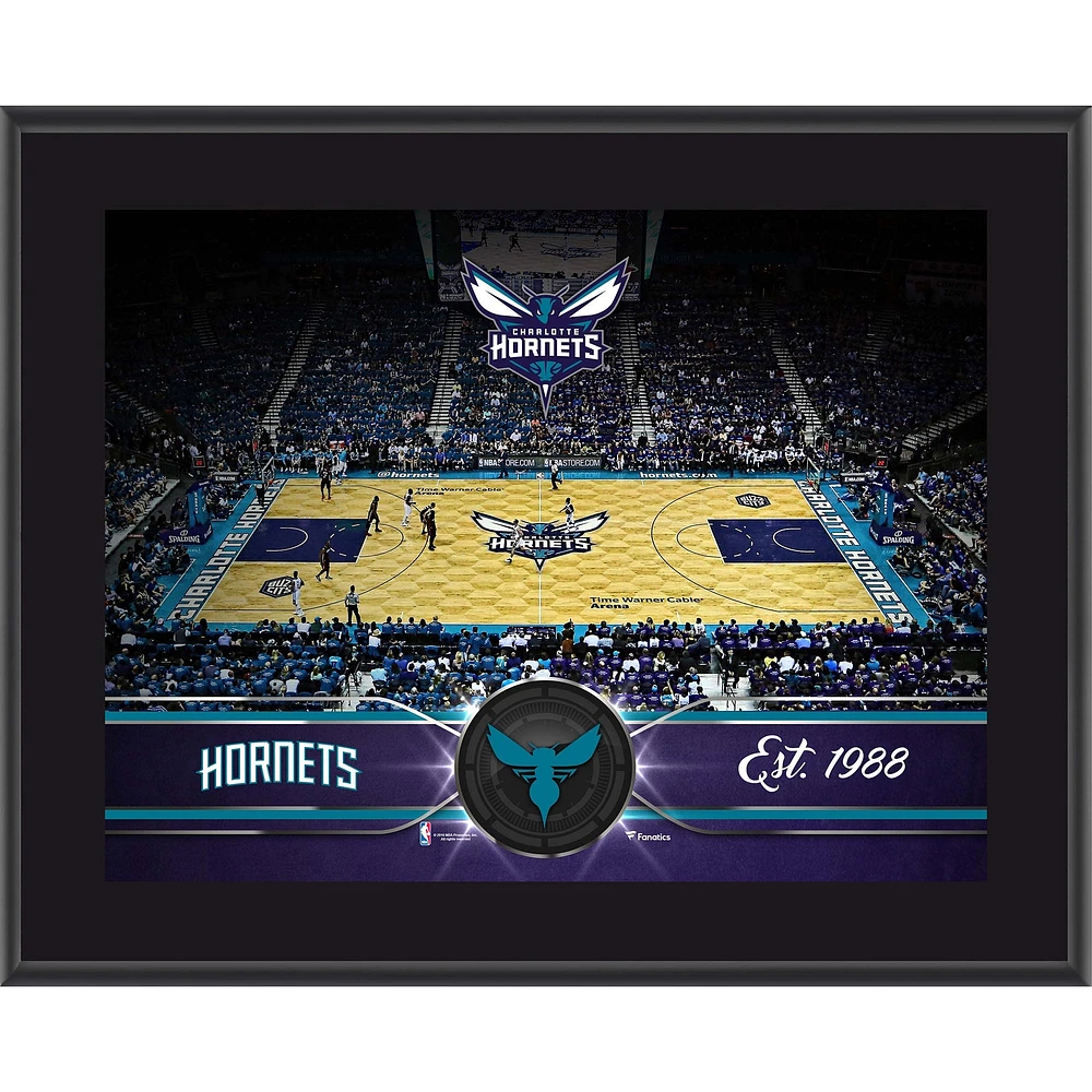 Plaque d'équipe sublimée Charlotte Hornets 10,5" x 13"