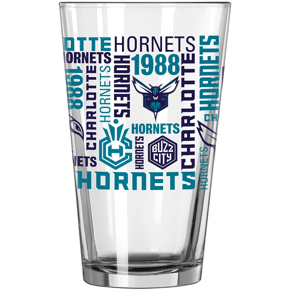 Charlotte Hornet 16 oz. Verre à pinte esprit d'équipe