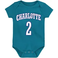 Infant Mitchell & Ness Larry Johnson Teal Charlotte Hornets Hardwood Classics Name Number Bodysuit