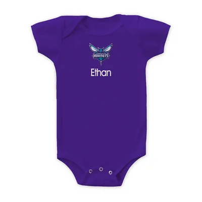Charlotte Hornets Infant Personalized Team Logo Bodysuit - Purple