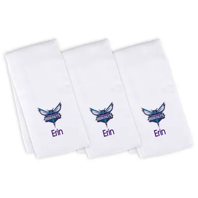 Charlotte Hornets Infant Personalized Burp Cloth 3-Pack - White