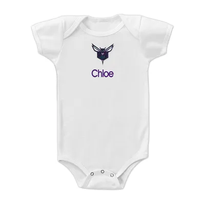 Charlotte Hornets Infant Stinger Personalized Bodysuit - White