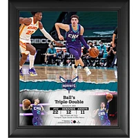 Collage triple double encadré de 15" x 17" du plus jeune joueur des Charlotte Hornets de LaMelo Ball