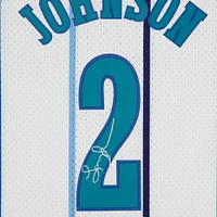 Larry Johnson Charlotte Hornets Autographed Mitchell & Ness 1992-93 White Swingman Jersey
